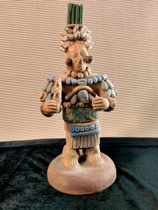 Terracotta policroma che rappresenta Manco Capac, Imperatore Incas - Perù - 1980