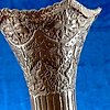 Bottle vase - Patinated brass - heron and flowers - Persia - Late 19th - early 20th century