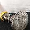 Antico timbro sigillo x ceralacca in lega Argento, Copale, Turchese - Tibet - 19° secolo