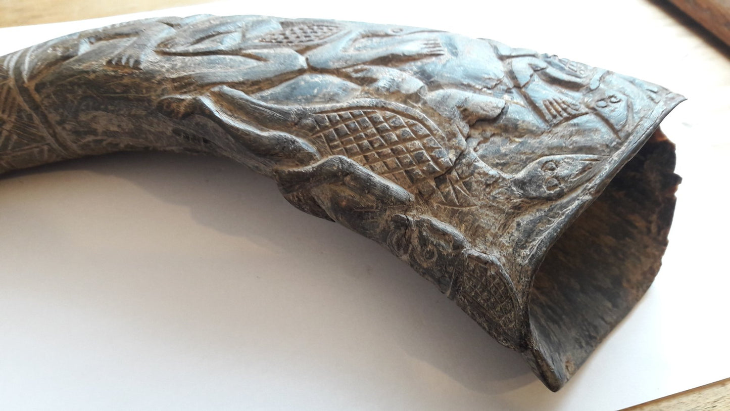 Carved Black Buffalo Horn – Bamun – Cameroon – Africa