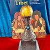 Antico timbro sigillo x ceralacca in lega Argento, Copale, Turchese - Tibet - 19° secolo