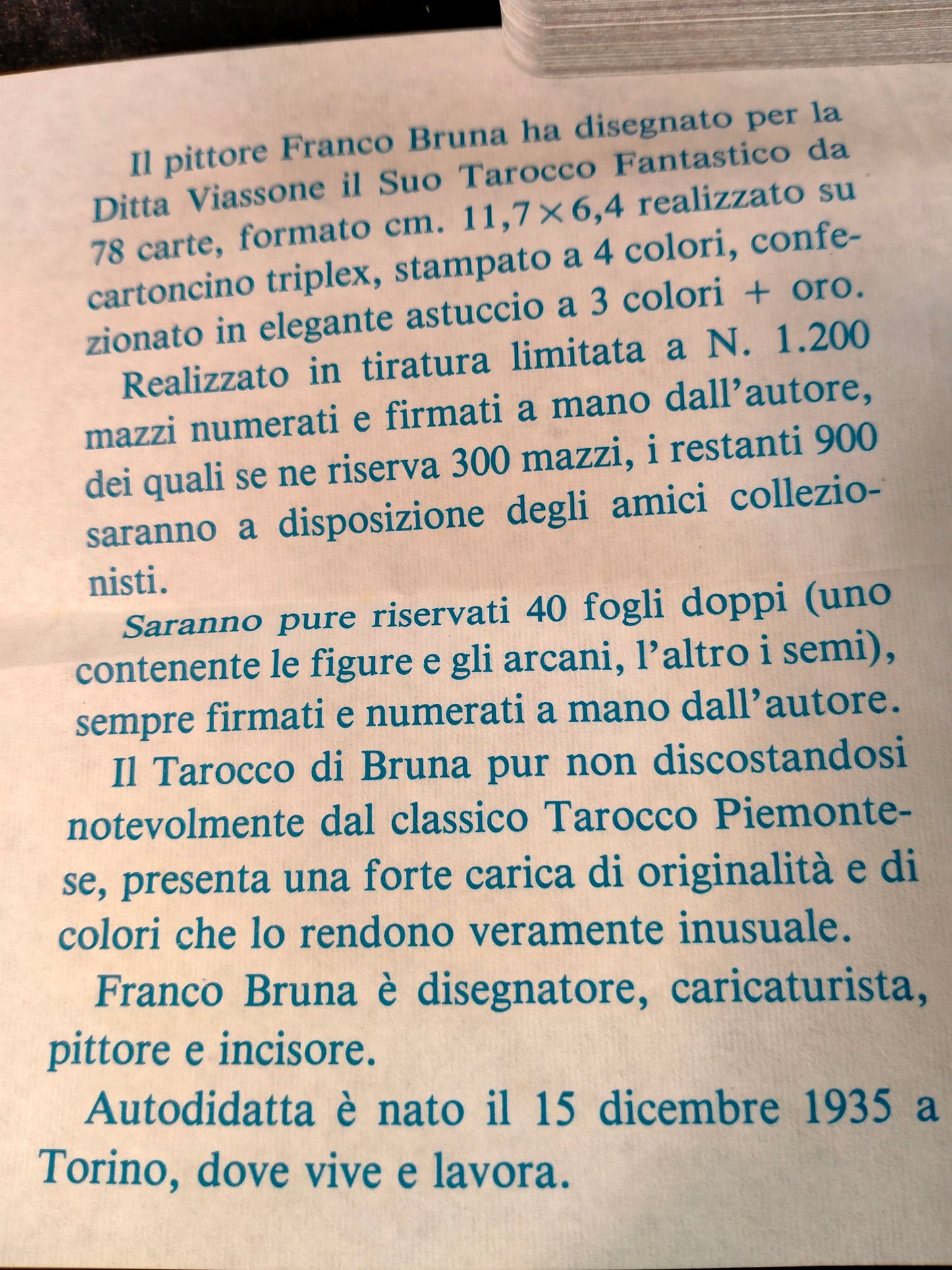 Franco Bruna - Cartes de tarot - Tarot fantastique - Italie - 1980-1990