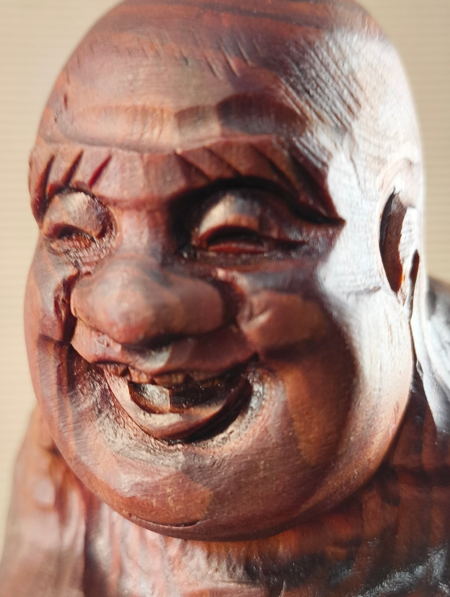 Statue - Palissandre - Bouddha rieur - Chine - Seconde moitié du XXe siècle
