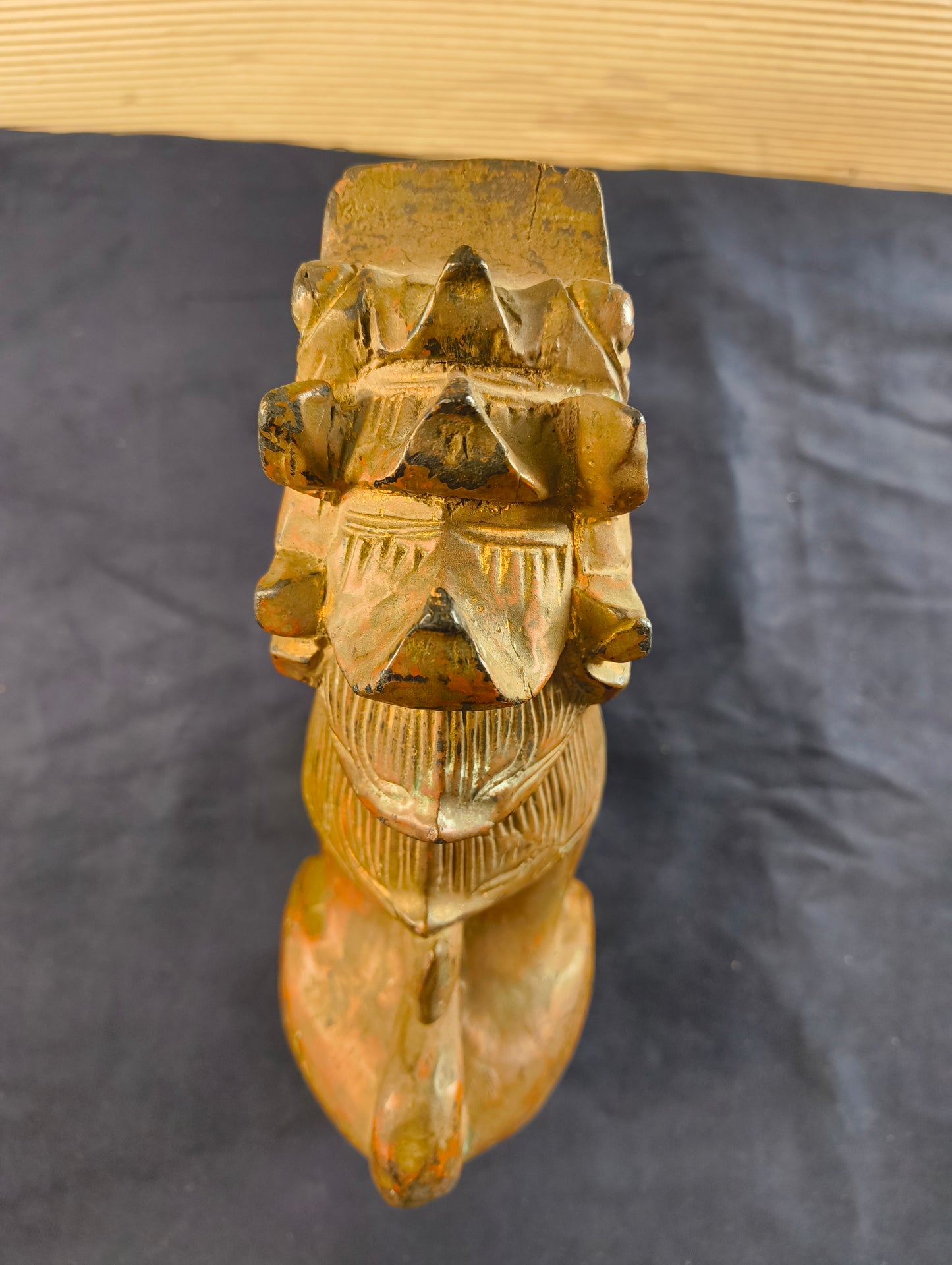 Cane di Foo stile Ming "Cane Leone guardiano - Shishi" legno policromo