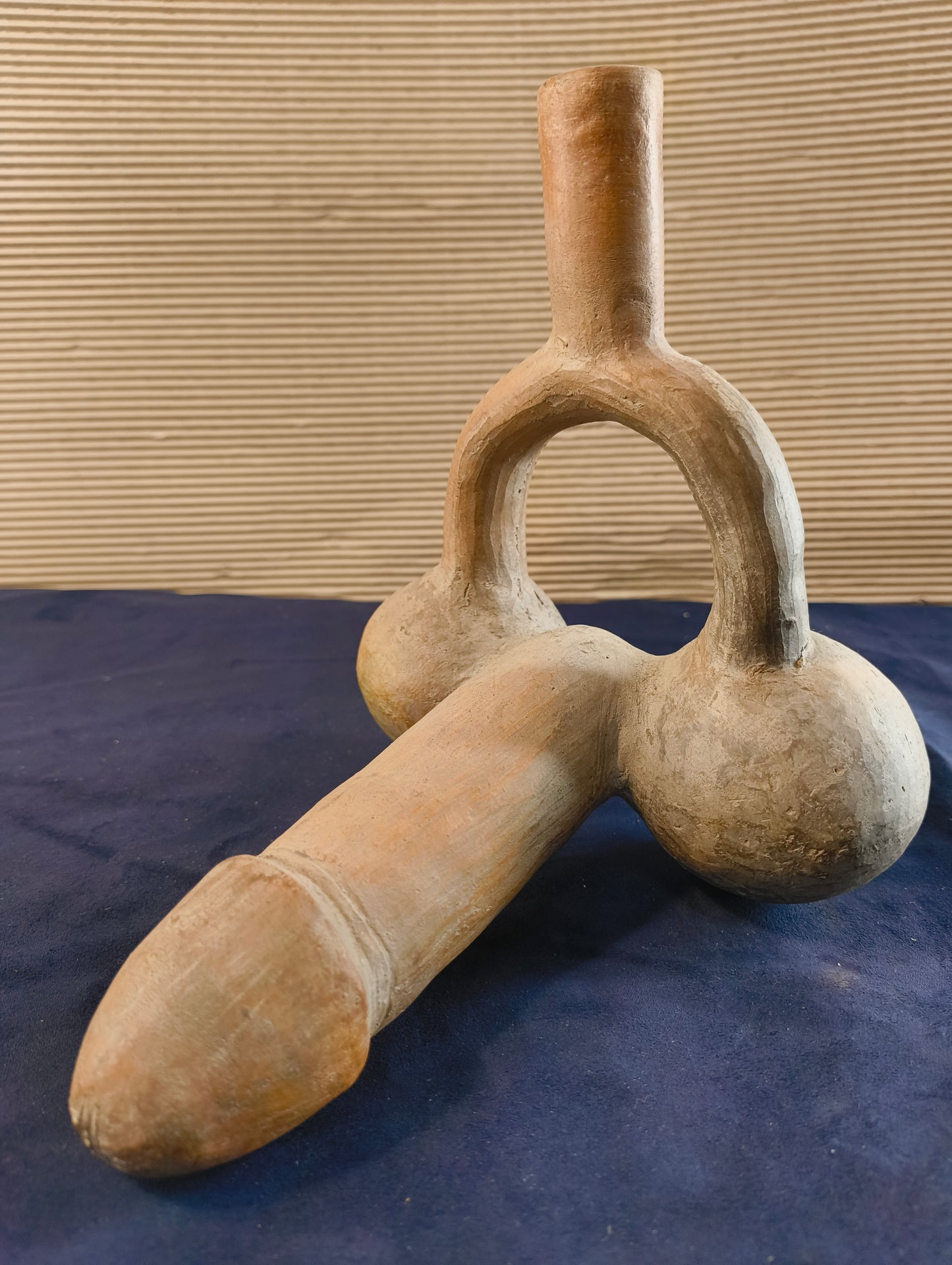 Copy of a Moche Culture terracotta vase - Phallic bottle - Peru - 20th century