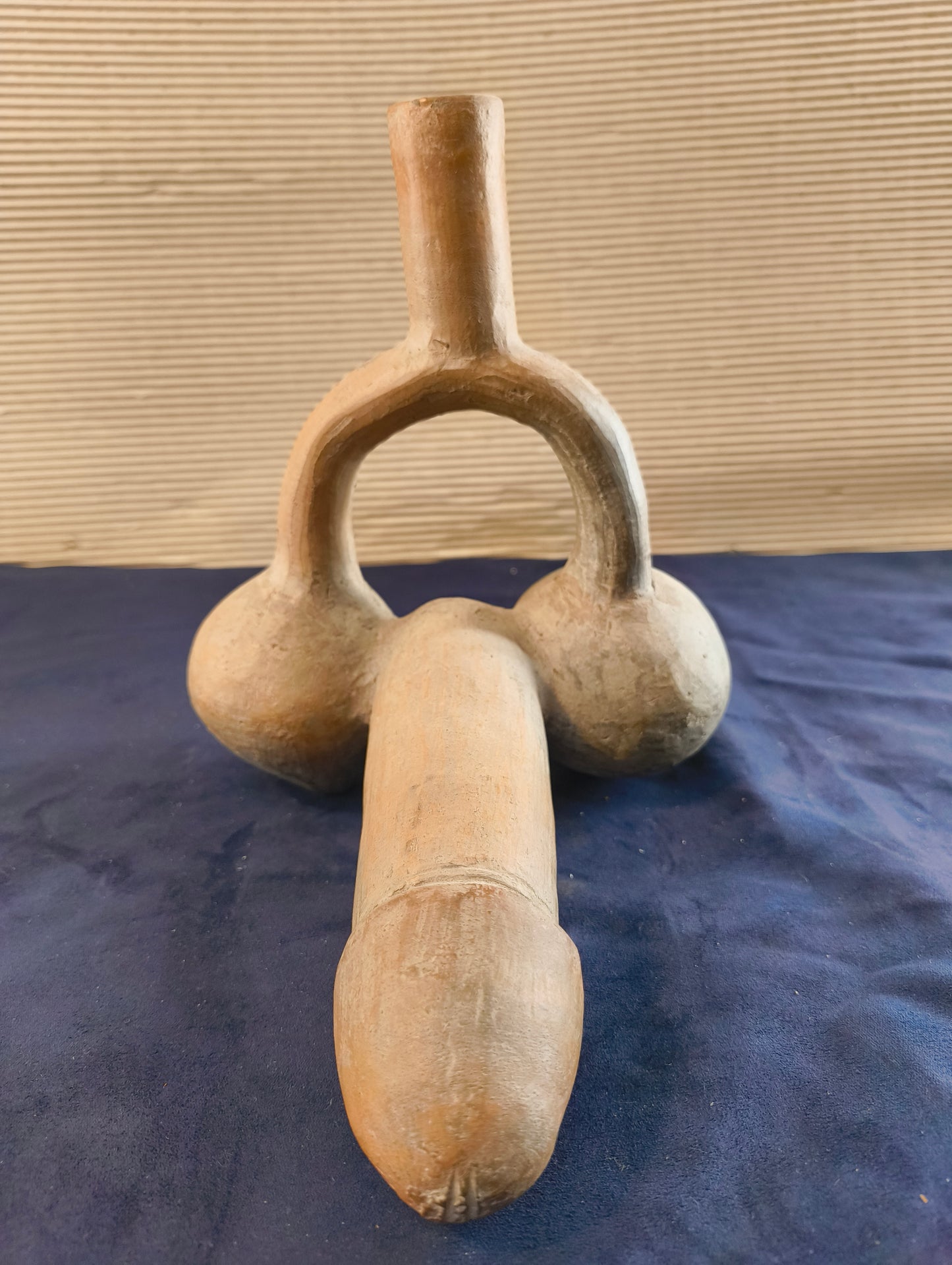 Copy of a Moche Culture terracotta vase - Phallic bottle - Peru - 20th century