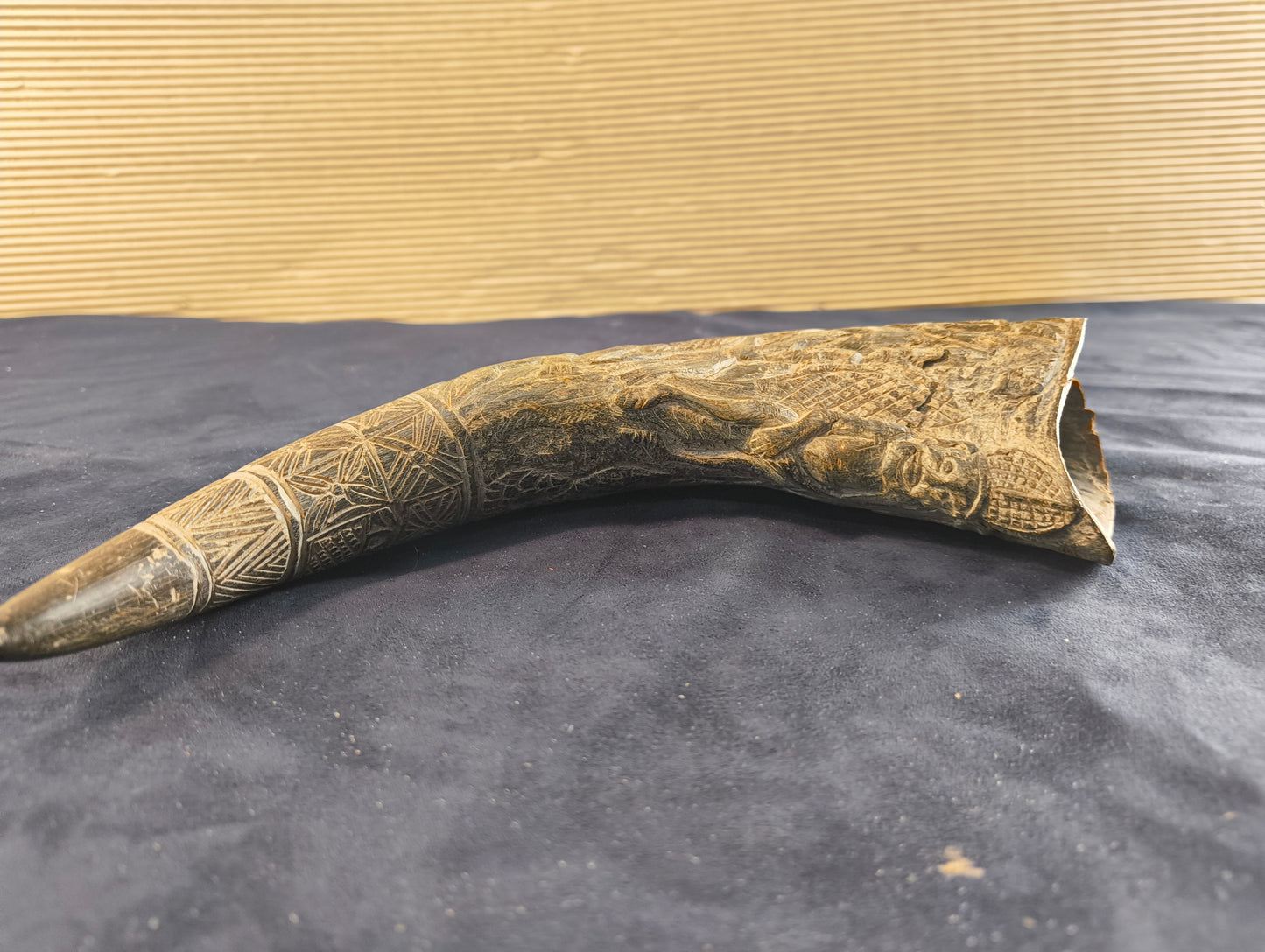 Carved Black Buffalo Horn – Bamun – Cameroon – Africa