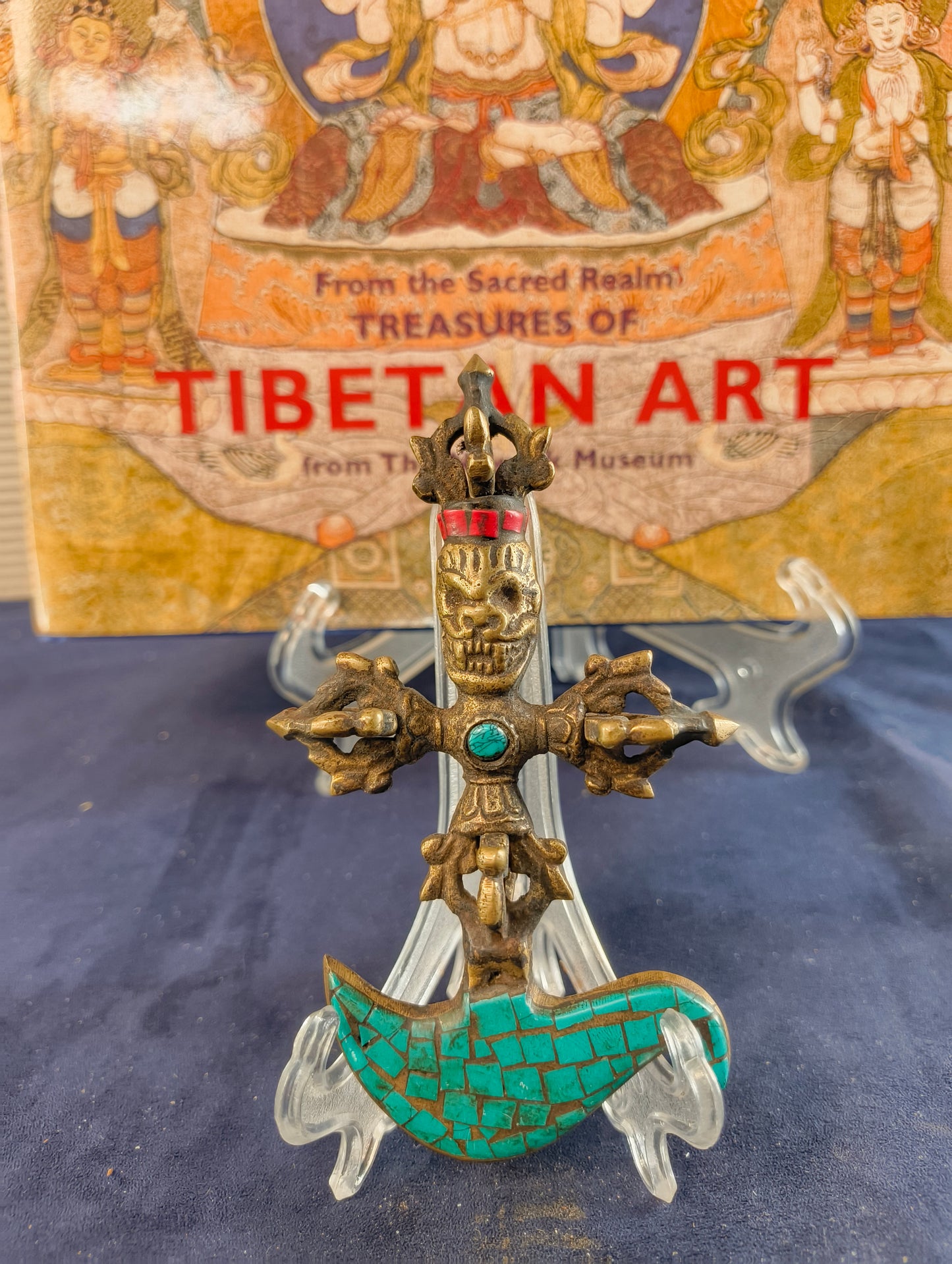 Doppio Vajra Kartika Vajrajogini - Tibet - fine XX° secolo Ottone - Turchese - Corallo
