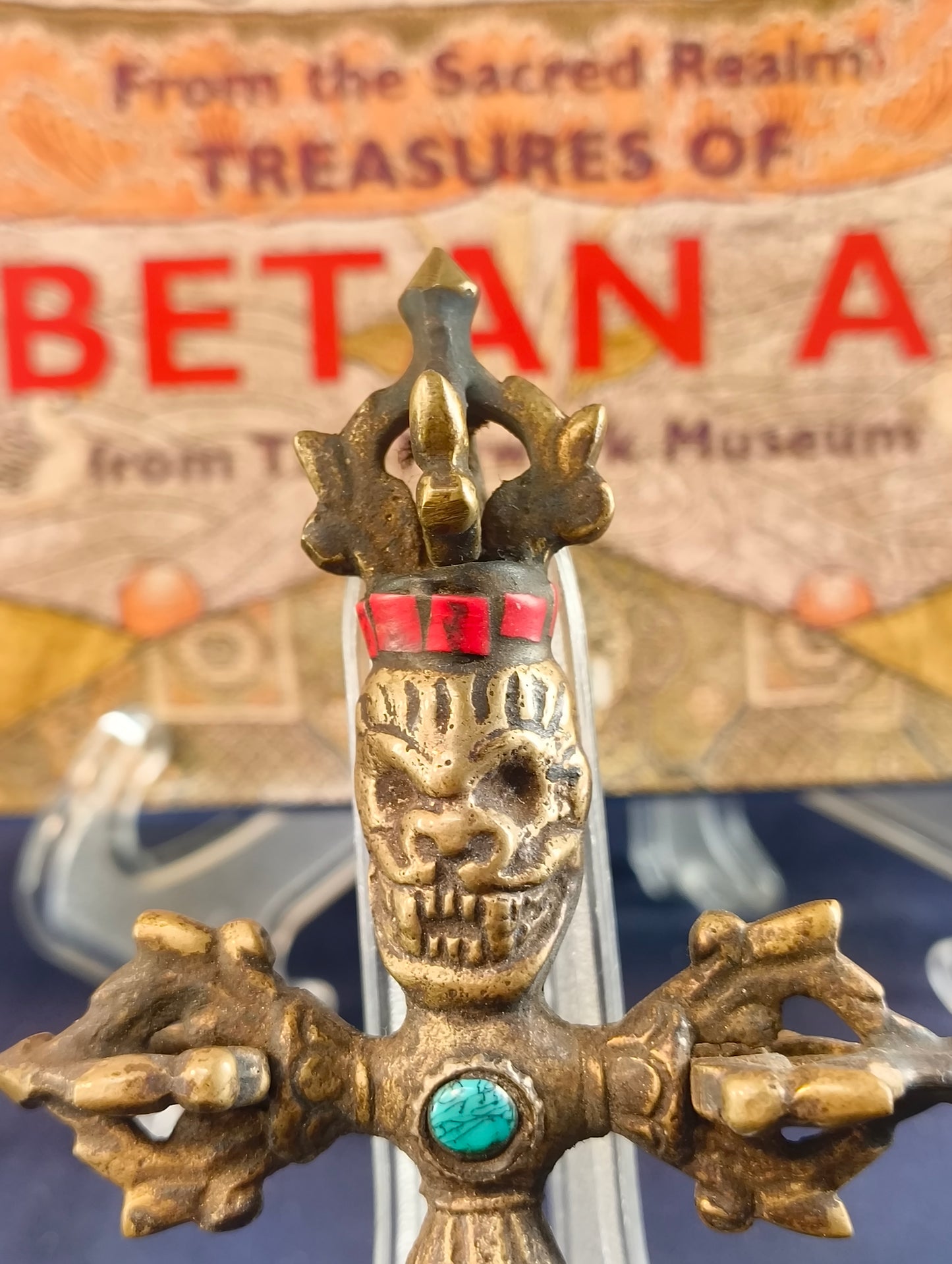 Doppio Vajra Kartika Vajrajogini - Tibet - fine XX° secolo Ottone - Turchese - Corallo
