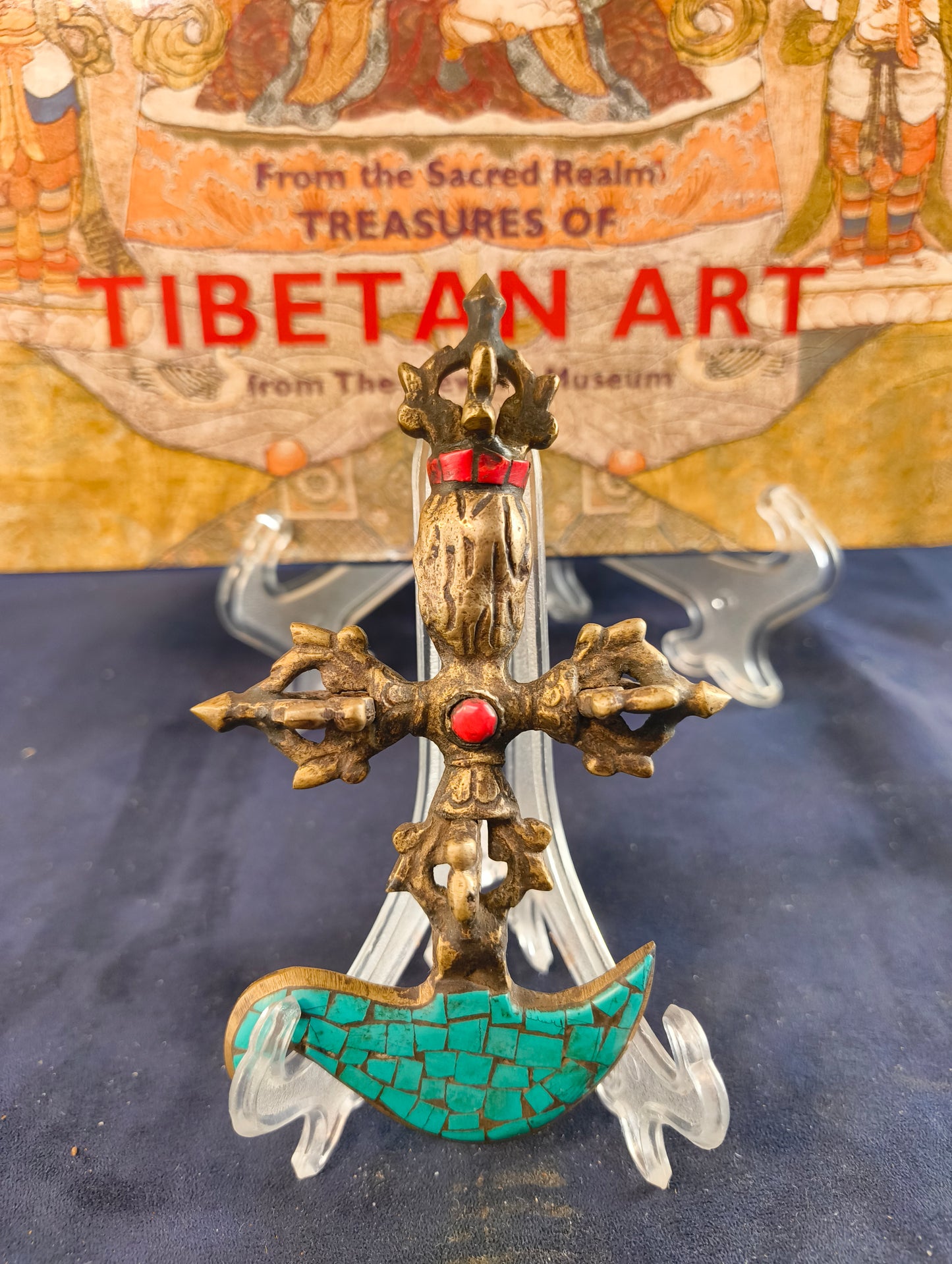 Doppio Vajra Kartika Vajrajogini - Tibet - fine XX° secolo Ottone - Turchese - Corallo