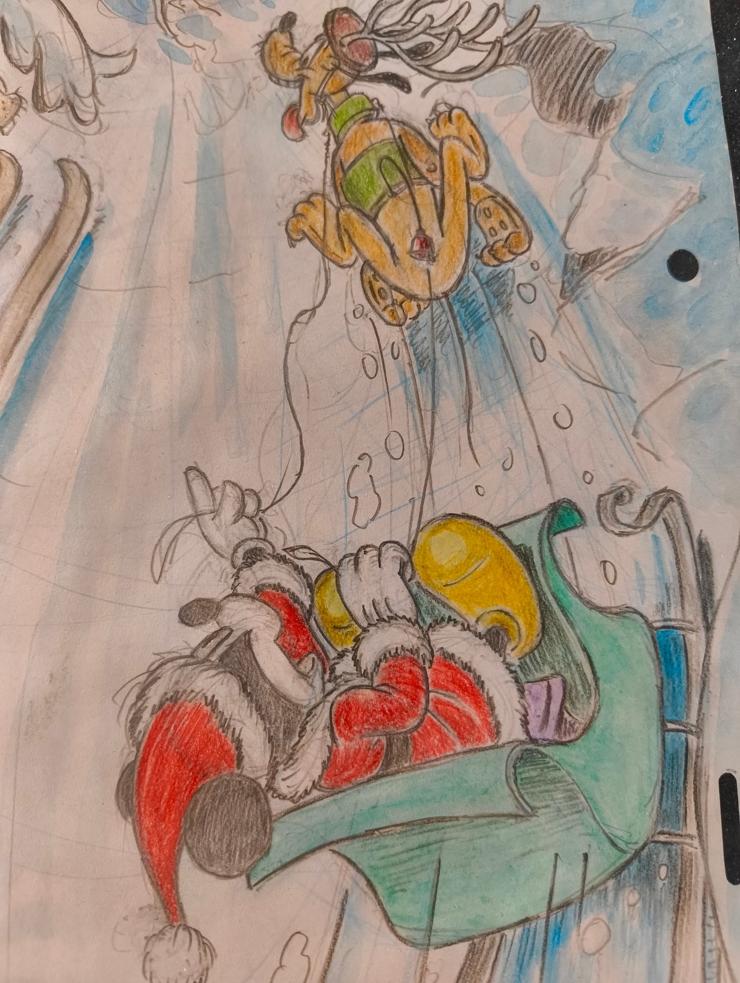 Pagina storia di Natale n° 9 di Topolino, Pluto e Pippo nella neve. Autore Z. Vendetta - 2016