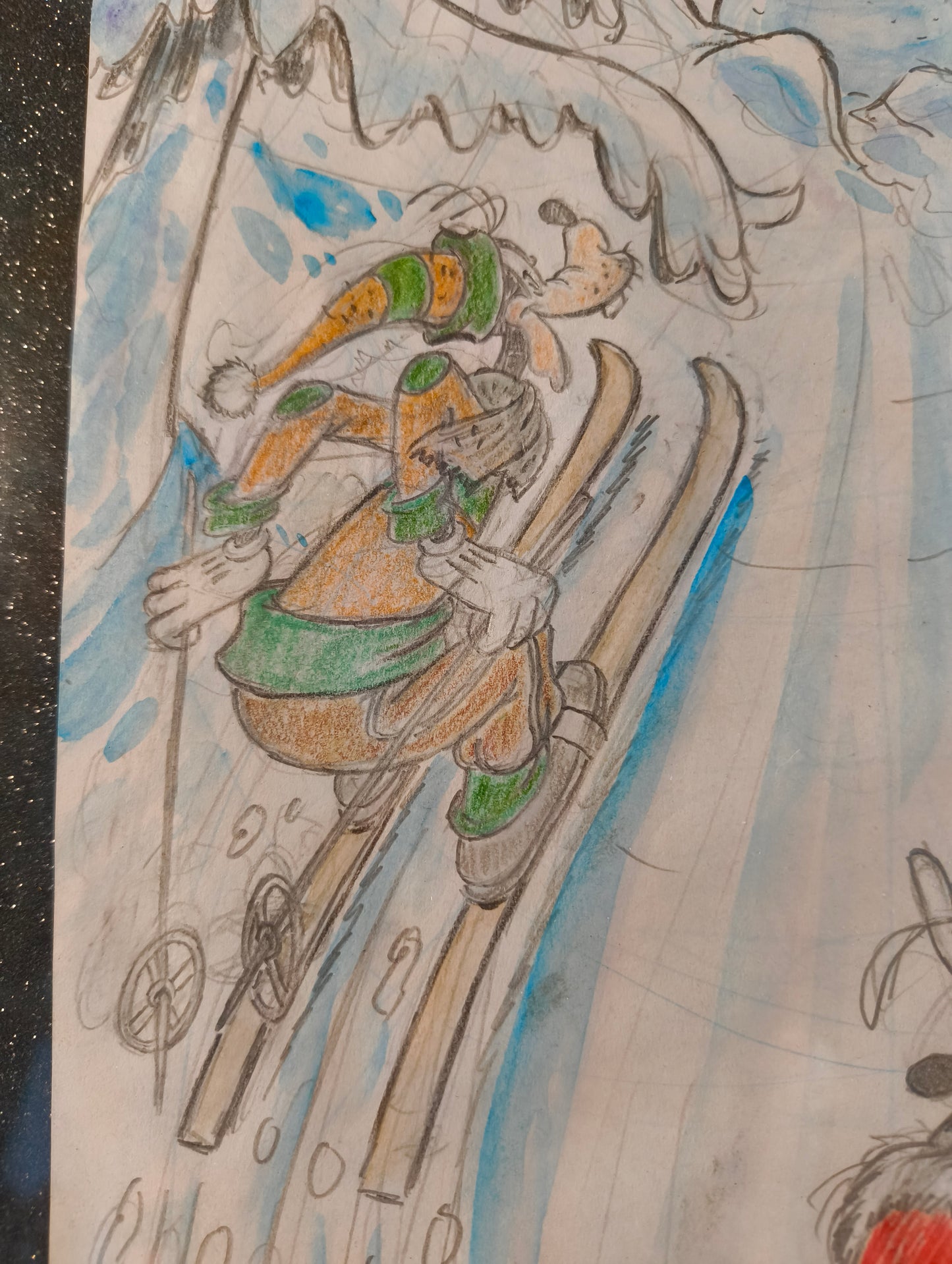 Pagina storia di Natale n° 9 di Topolino, Pluto e Pippo nella neve. Autore Z. Vendetta - 2016