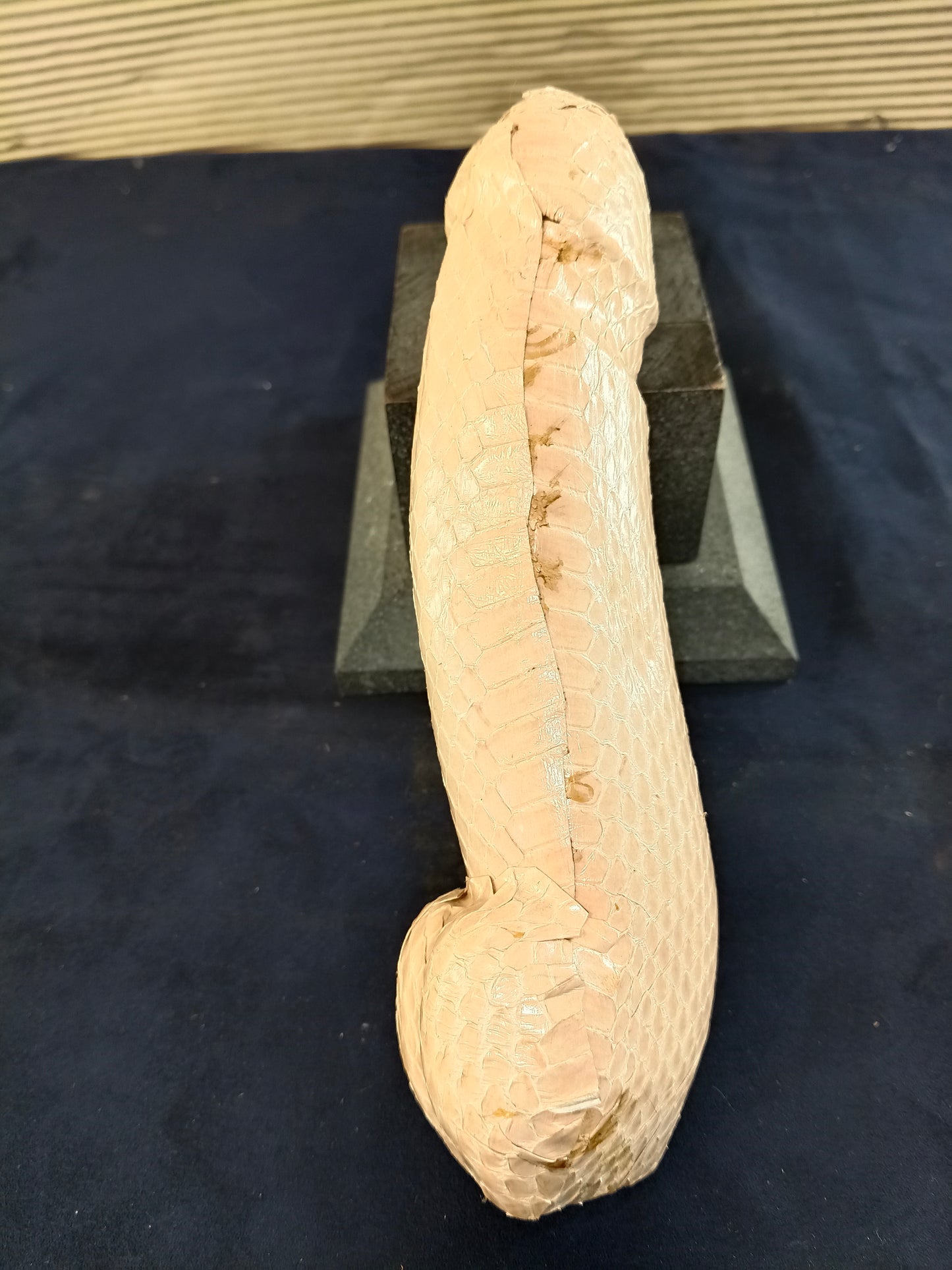 Lingam in legno e pelle di serpente rosa - Kerala - India - fine XX secolo