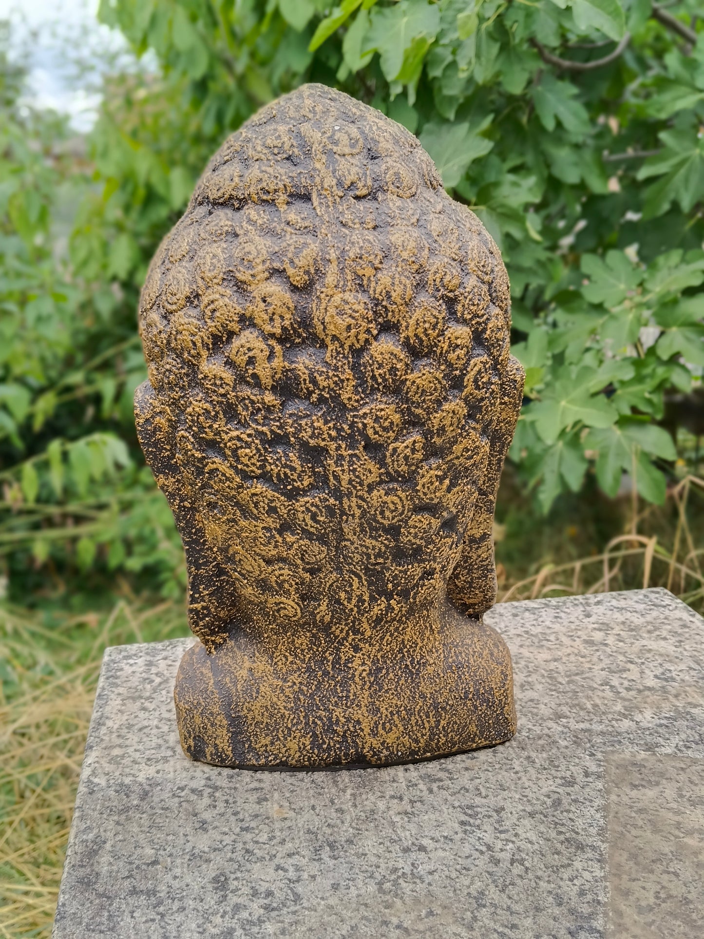 Testa Buddha - Polimerico, gesso, vetroresina, acrilici - Indonesia - 21° secolo