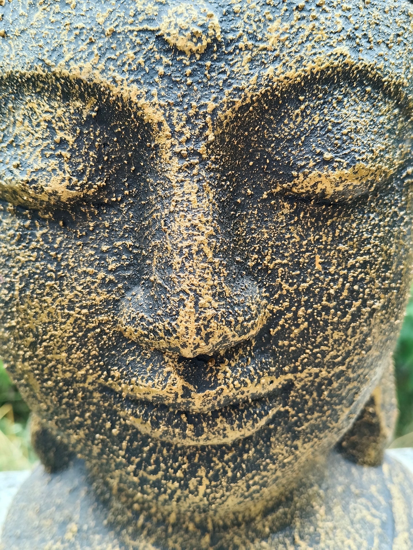 Testa Buddha - Polimerico, gesso, vetroresina, acrilici - Indonesia - 21° secolo