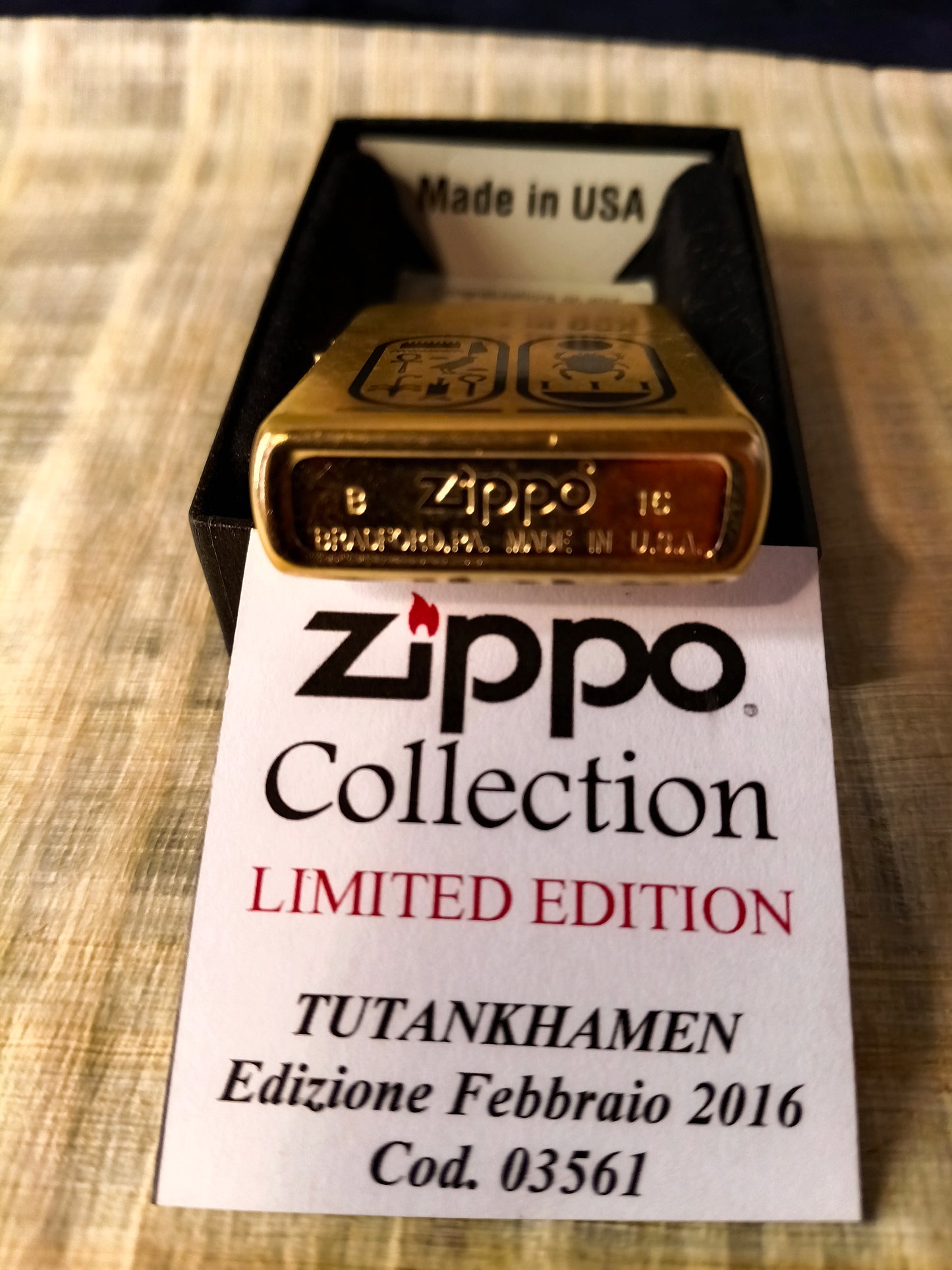 Accendino Zippo Tutamkhamen con statuetta faraone - U.S.A. -Egitto - 2016