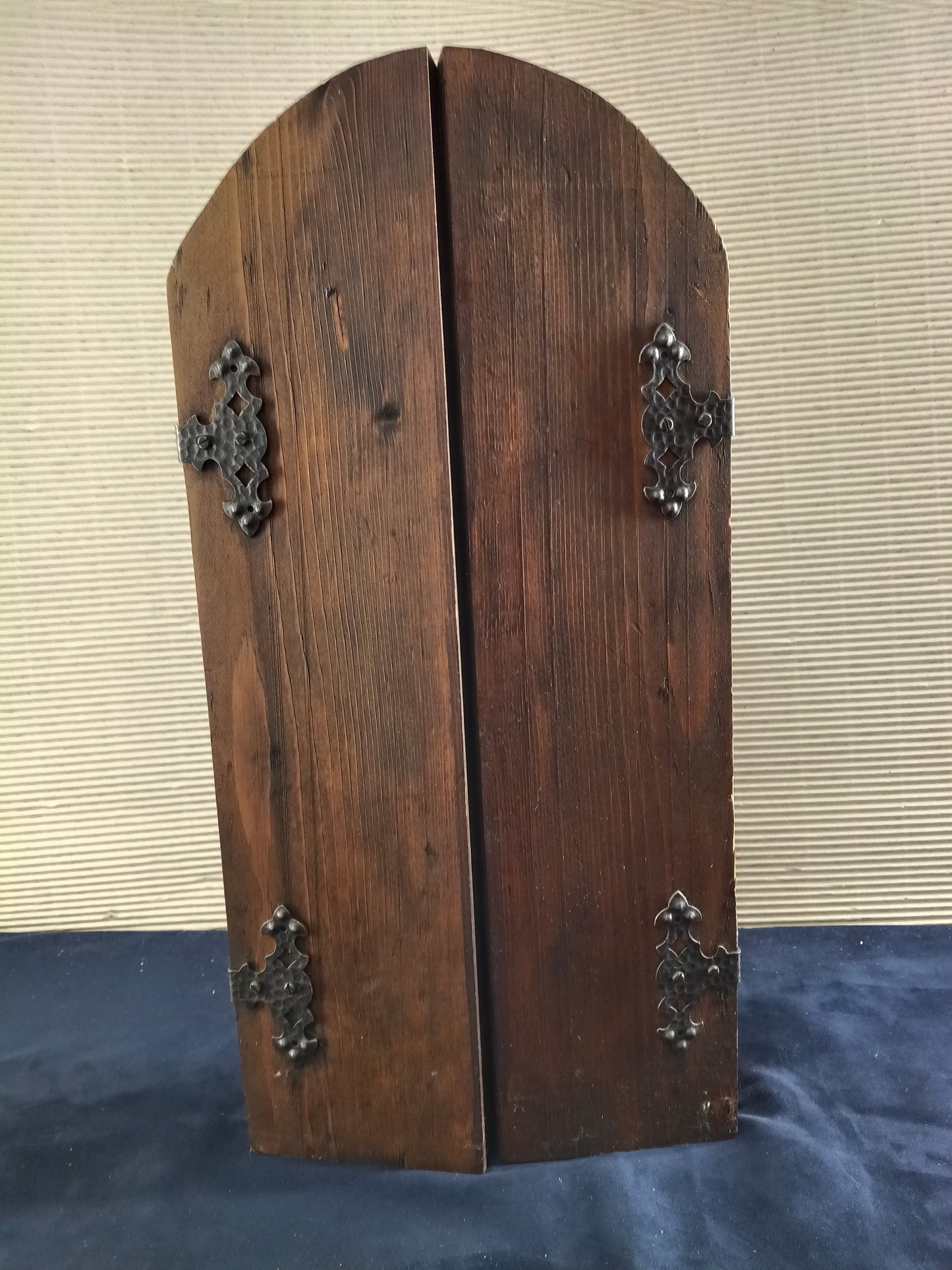Icona trittico in legno Madonna di Kazan e due Santi - 1920/1930 - Francia del Nord
