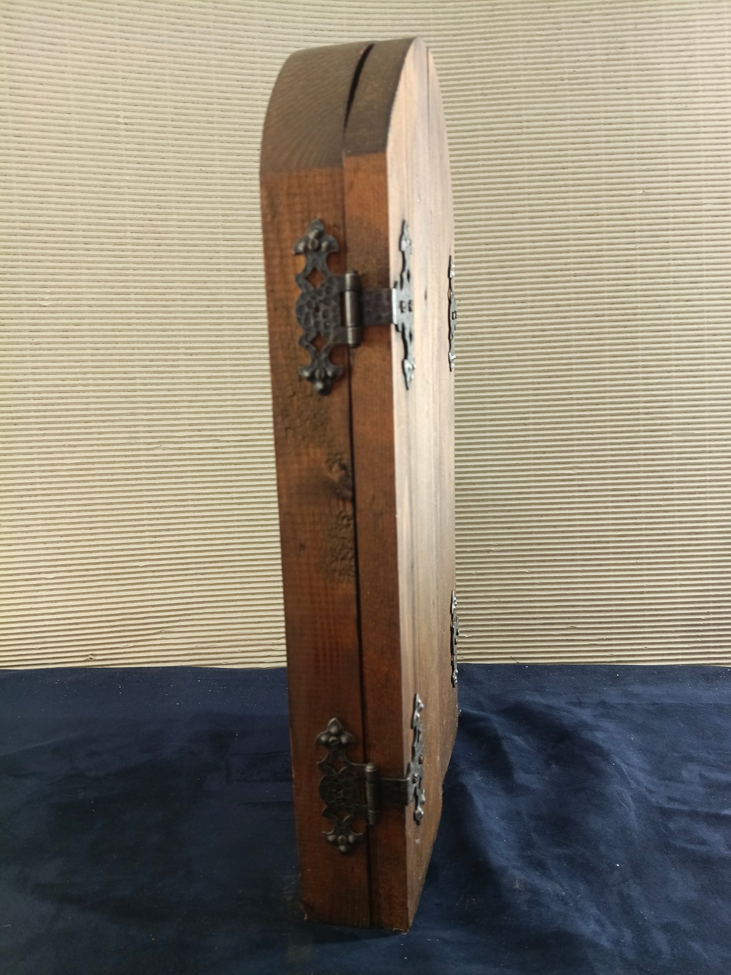 Icona trittico in legno Madonna di Kazan e due Santi - 1920/1930 - Francia del Nord