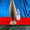 Bottle vase - Patinated brass - heron and flowers - Persia - Late 19th - early 20th century