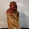 Statue - Palissandre - Bouddha rieur - Chine - Seconde moitié du XXe siècle