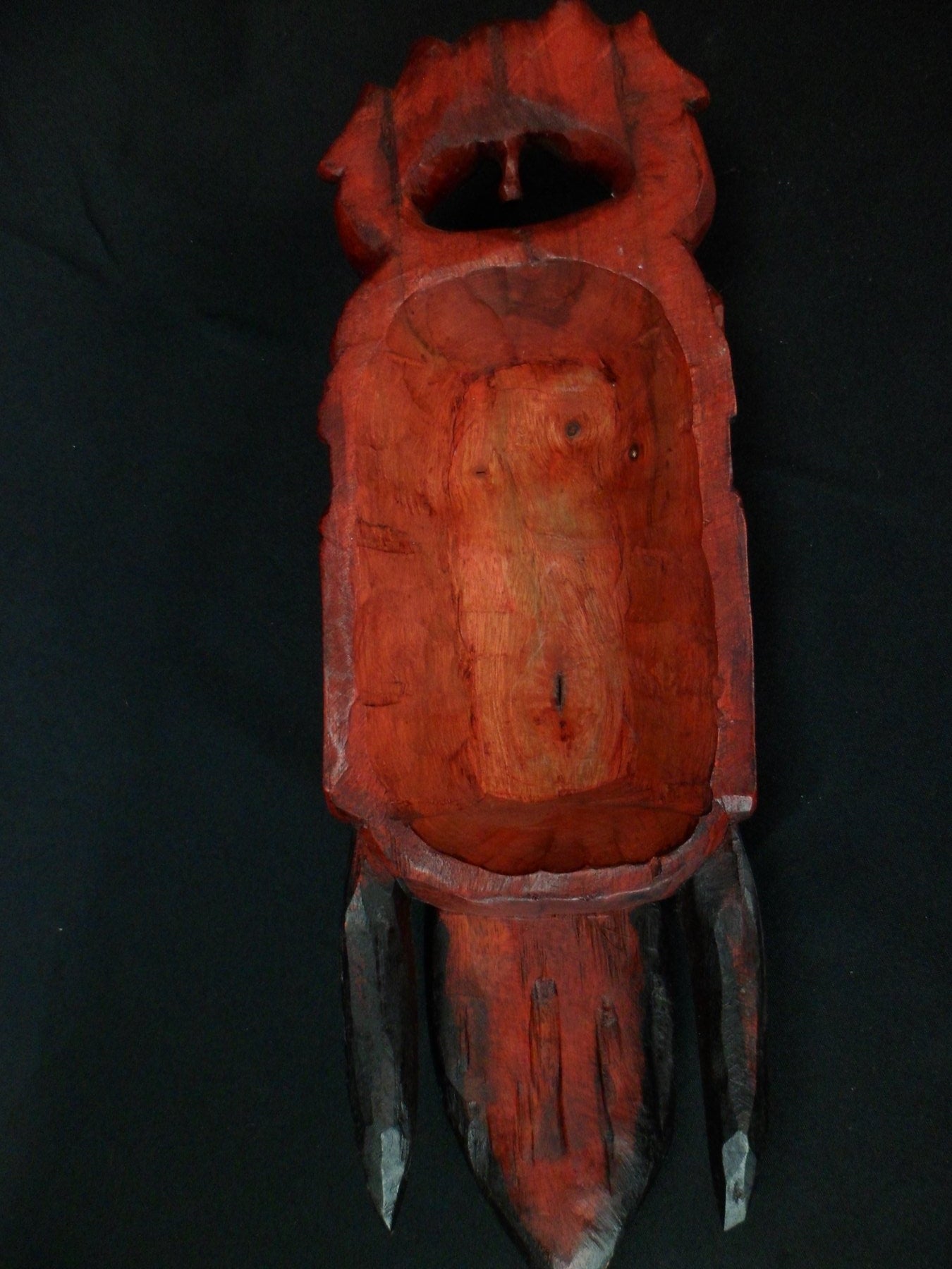 Masque en bois du dieu chinois Shennong - Dieu rouge - Milieu du XXe siècle