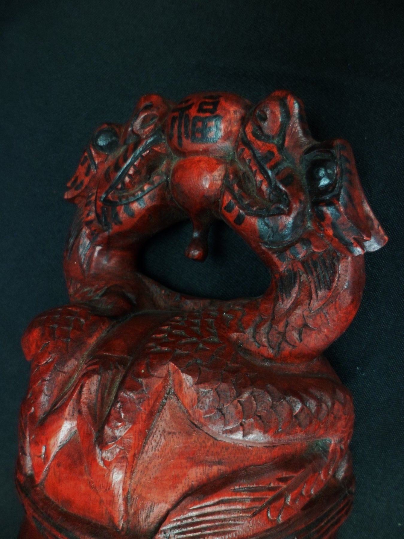Masque en bois du dieu chinois Shennong - Dieu rouge - Milieu du XXe siècle