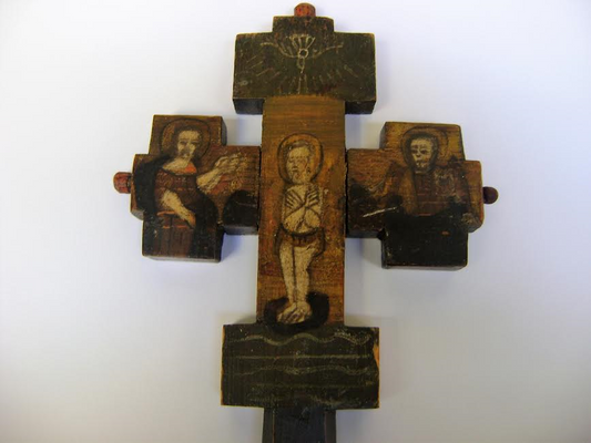 Painted wooden cross - Greece - 1906 