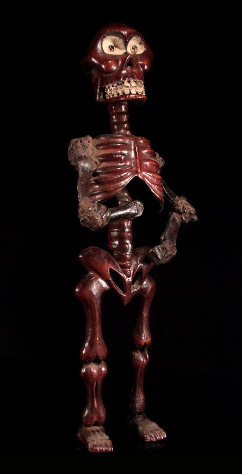 Wood/skin skeleton - Ibibio Nigeria - early to mid 20th century 