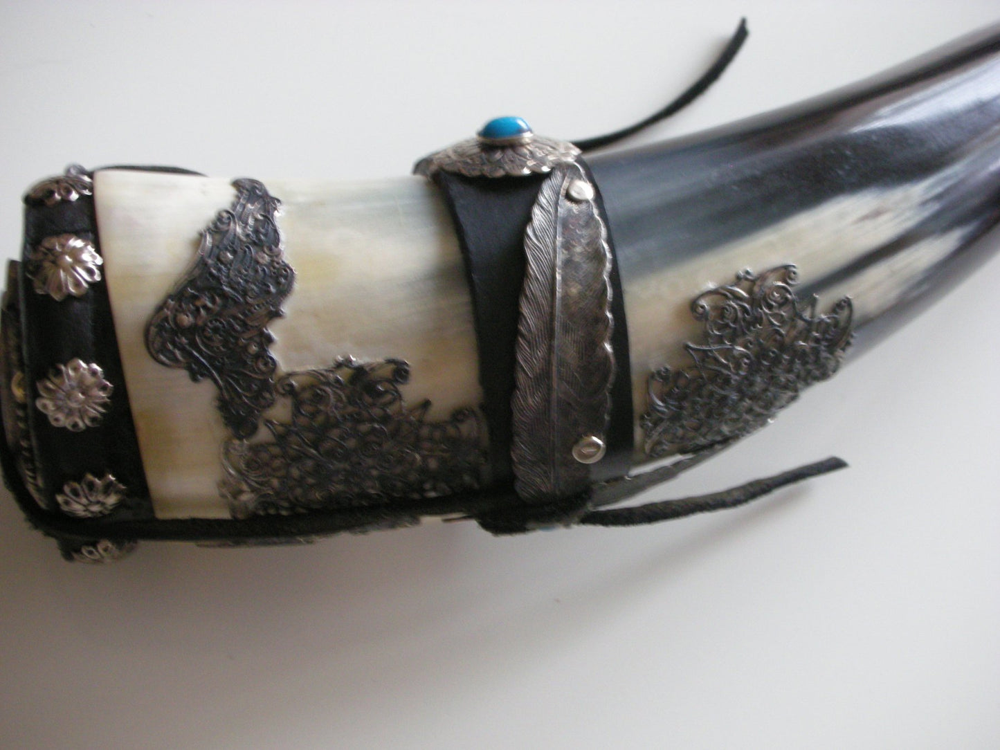 Buffalo horn container for sacred herbs - Cherokee - Oklahoma - USA early 21st century.
