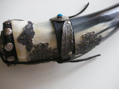 Buffalo horn container for sacred herbs - Cherokee - Oklahoma - USA early 21st century.