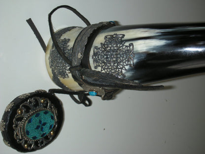 Buffalo horn container for sacred herbs - Cherokee - Oklahoma - USA early 21st century.