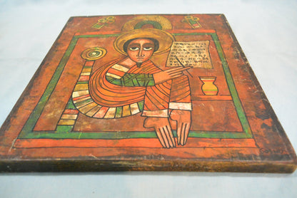 Icône copte représentant Saint Marc - Égypte/Soudan - Afrique - milieu du XXe siècle 