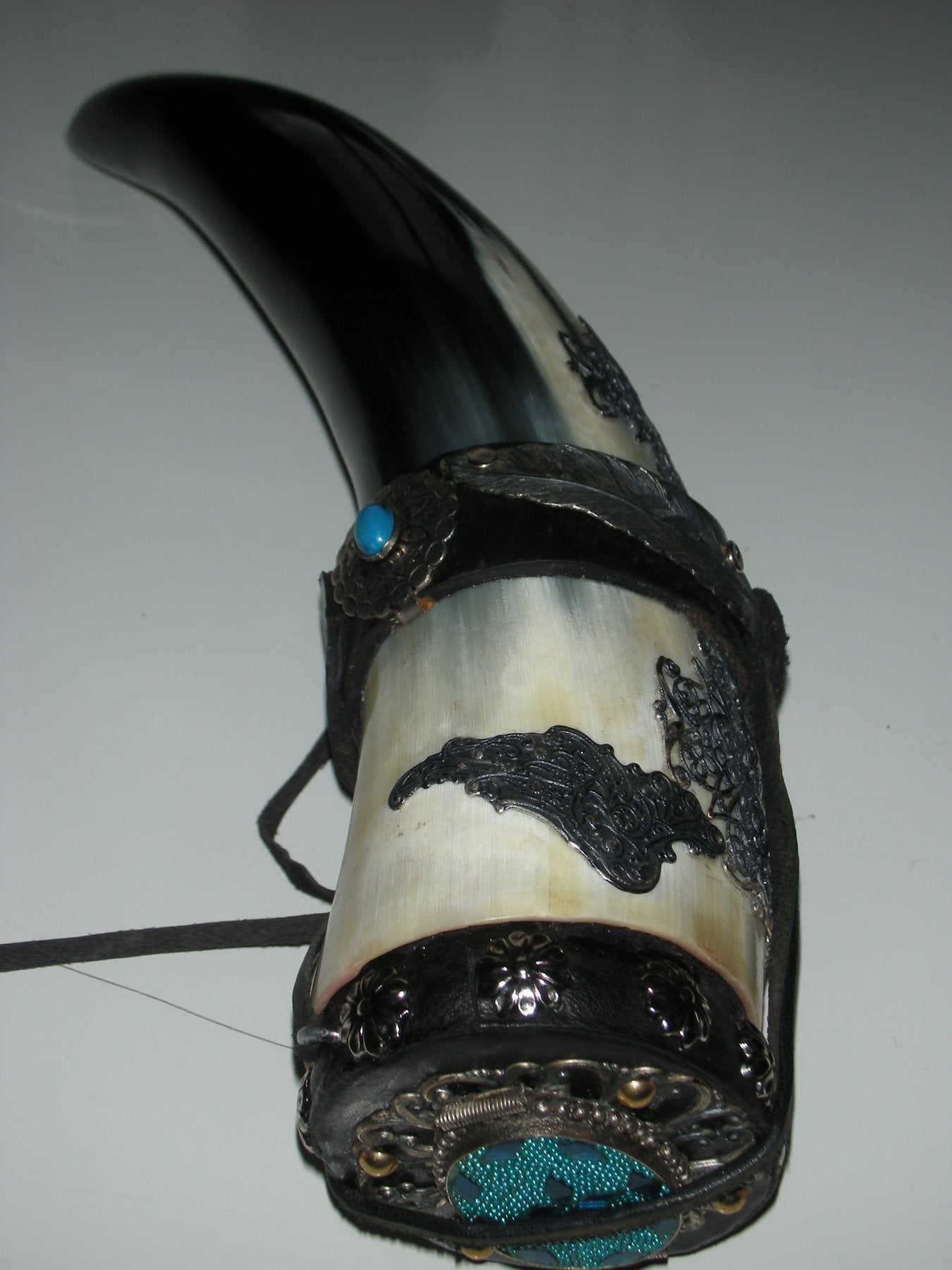Buffalo horn container for sacred herbs - Cherokee - Oklahoma - USA early 21st century.