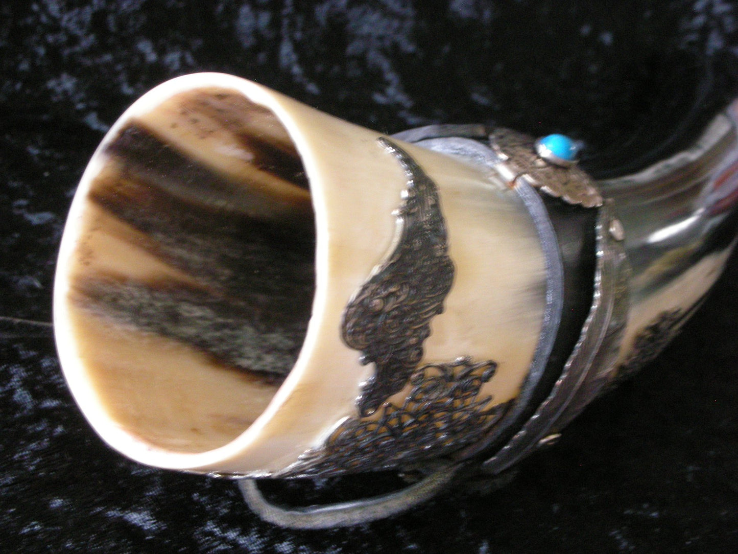 Buffalo horn container for sacred herbs - Cherokee - Oklahoma - USA early 21st century.