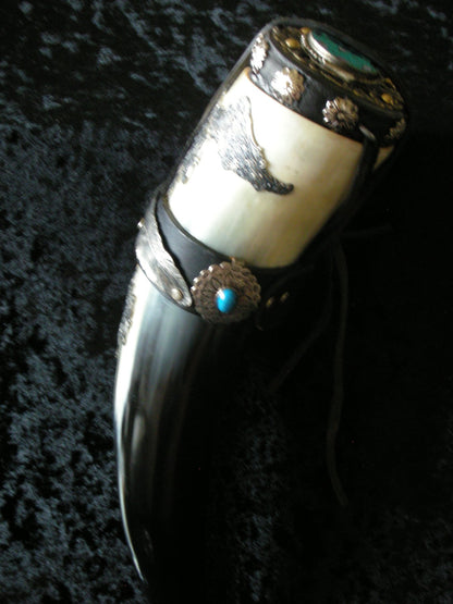 Buffalo horn container for sacred herbs - Cherokee - Oklahoma - USA early 21st century.