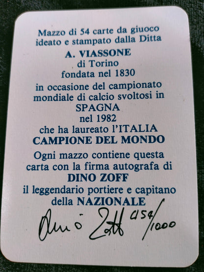 Carte da gioco “Italia campione del mondo”. Spagna 1982. Tiratura limitata a 1000 esemplari