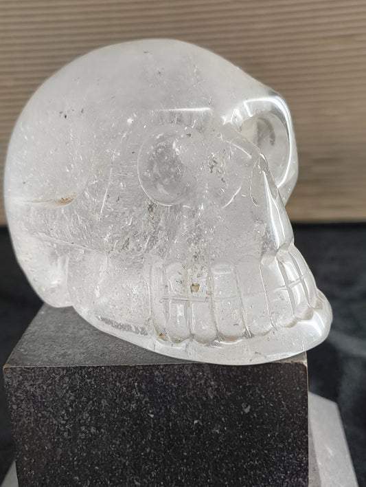 Skull in Clear Quartz (Rock Crystal) 