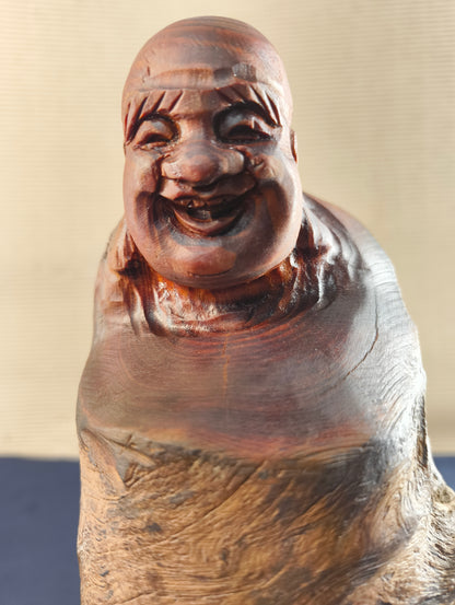 Statue - Palissandre - Bouddha rieur - Chine - Seconde moitié du XXe siècle