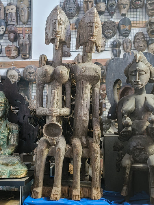 Statue en bois des jumeaux Nommo - Mali - Afrique - début du XXe siècle