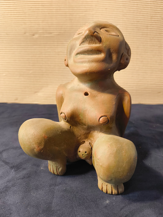 Aztèques - Statuette d'accouchement - Terre cuite - Mésoamérique - Réplique