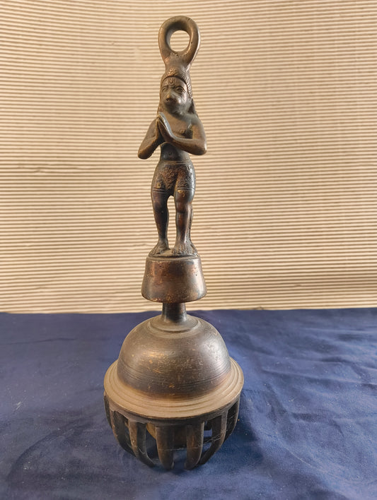 Cloche - Bronze - Hanuman - Instrument de temple - Inde - milieu du XXe siècle 