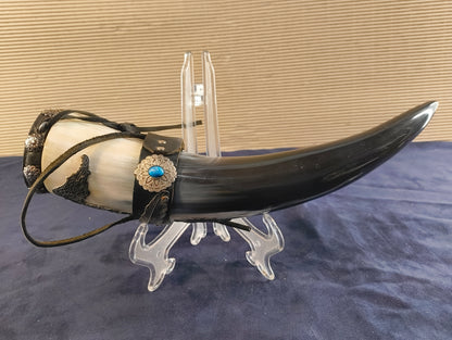 Buffalo horn container for sacred herbs - Cherokee - Oklahoma - USA early 21st century.