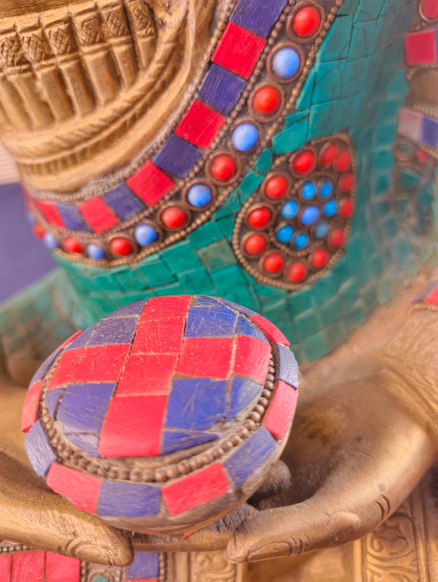 Buddha seduto in dhyanasana con ciotola per raccolta offerte - Ottone - Nepal - fine XX° sec.