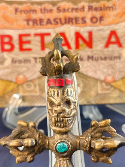 Doppio Vajra Kartika Vajrajogini - Tibet - fine XX° secolo Ottone - Turchese - Corallo