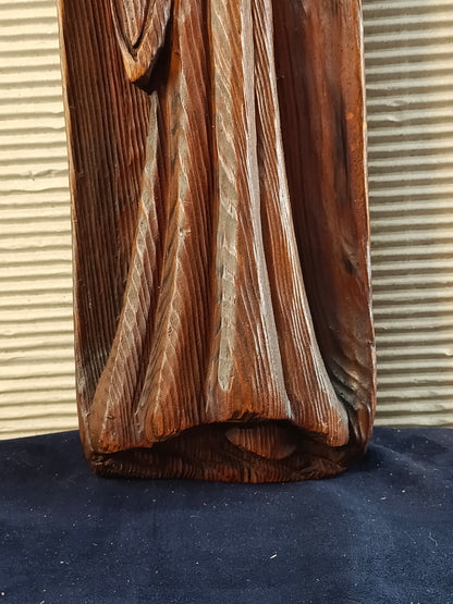 Scultura in legno in altorilievo raffigurante Mosè con le Tavole della Legge - Europa - 51 cm