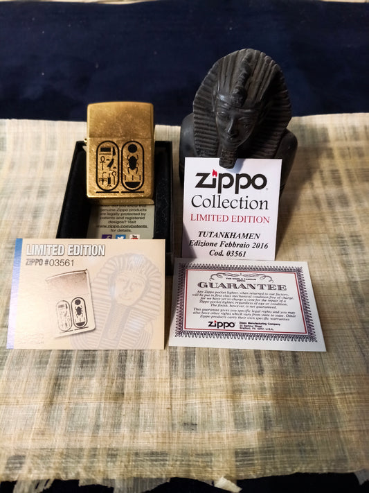 Accendino Zippo Tutamkhamen con statuetta faraone - U.S.A. -Egitto  -  2016