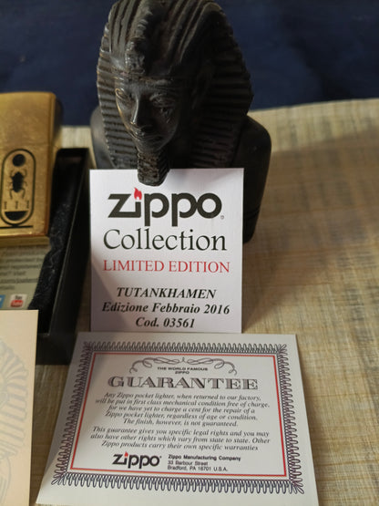 Accendino Zippo Tutamkhamen con statuetta faraone - U.S.A. -Egitto  -  2016