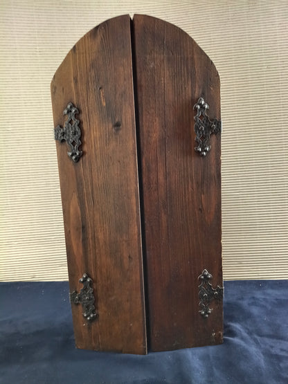 Icona trittico in legno Madonna di Kazan e due Santi - 1920/1930 - Francia del Nord