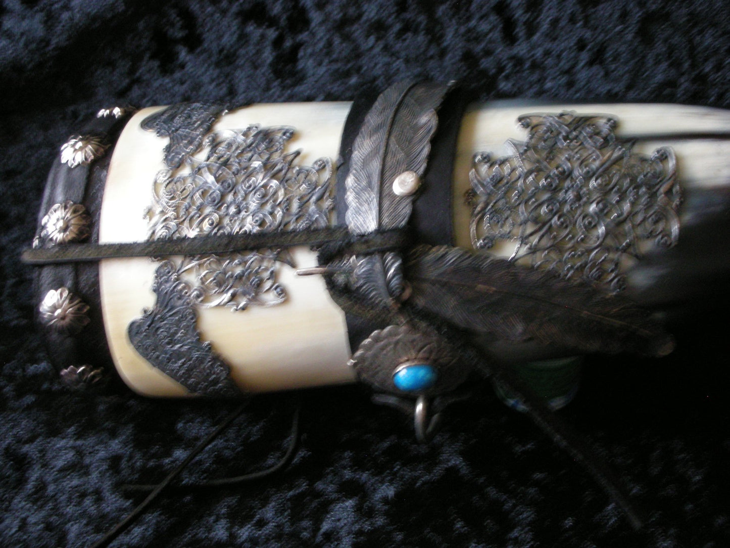 Buffalo horn container for sacred herbs - Cherokee - Oklahoma - USA early 21st century.