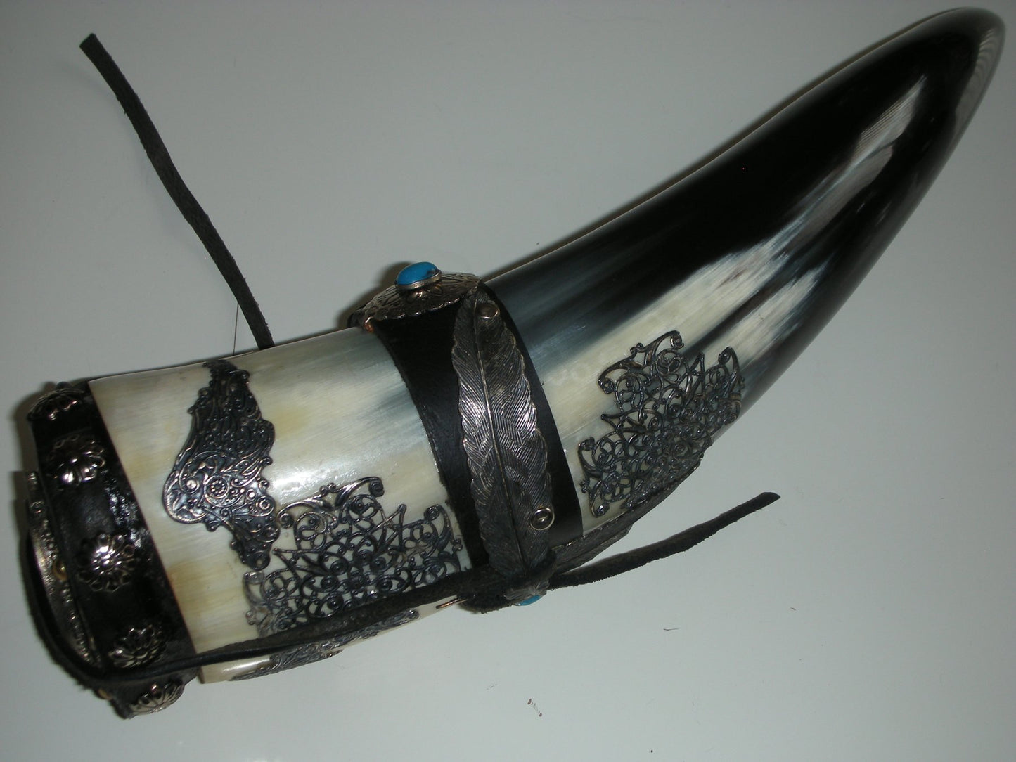 Buffalo horn container for sacred herbs - Cherokee - Oklahoma - USA early 21st century.